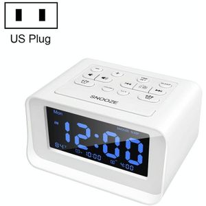 LED digitale slaapkamer wekker met USB opladen poort klok radio temperatuur elektronische platformklok  specificatie: Amerikaanse plug