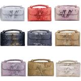 Ladies Snake Sequins Print Wrist Bag Multifunctional Chain One-Shoulder Diagonal Wallet(Pink)