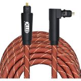 EMK 90 Degree Swivel Adjustable Right Angled 360 Degrees Rotatable Pulg Nylon Woven Mesh Optical Audio Cable  Cable Length:5m(Orange)