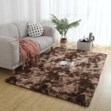 Simple Sofa Bedside Gradient Carpet Living Room Bedroom Mat  Color:Coffee  Size:50x80cm