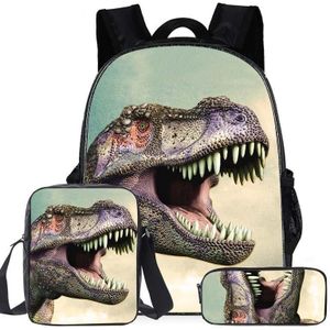 16-inch ZZ9 3 PCS / Set Child Dinosaur School Bag Kindergarten Pupils Backpack