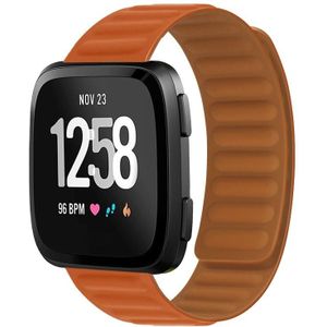 Voor Fitbit Versa 4 / 3 / Sense 2 20 mm siliconen magnetische horlogeband (oranje rood)