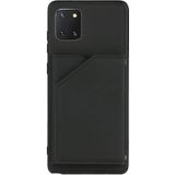 For Samsung Galaxy M60s & A81 Skin Feel PU + TPU + PC Back Cover Shockproof Case with Card Slots & Holder & Photo Frame(Black)