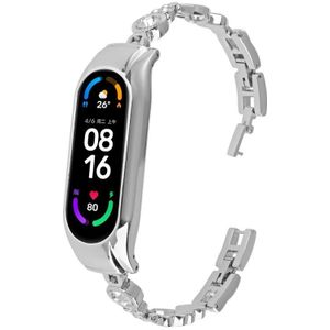 Voor Xiaomi Mi Band 8 hart-tot-hart diamanten metalen horlogeband