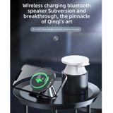 10W Multifunctionele Universele Horizontale / Verticale Flash Opladen Draadloze Charger Bluetooth-luidspreker met USB-interface (Cyaan Blauw)