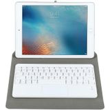 Universal Detachable Bluetooth Keyboard + Leather Case with Touchpad for iPad 9-10 inch  Specification:White Keyboard(Blue)
