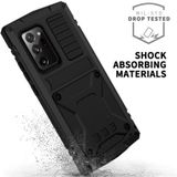 For Samsung Galaxy Note 20 Ultra R-JUST Shockproof Waterproof Dust-proof Metal + Silicone Protective Case with Holder(Black)