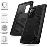 For Samsung Galaxy Note 20 Ultra R-JUST Shockproof Waterproof Dust-proof Metal + Silicone Protective Case with Holder(Black)