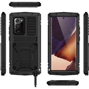 For Samsung Galaxy Note 20 Ultra R-JUST Shockproof Waterproof Dust-proof Metal + Silicone Protective Case with Holder(Black)