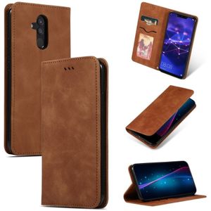 Retro Skin Feel Business Magnetic Horizontal Flip Leather Case for Huawei Mate20 Lite(Brown)