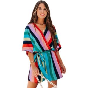 Dames Holiday Style Beach Stripe Jumpsuit (kleur: als showgrootte: s)