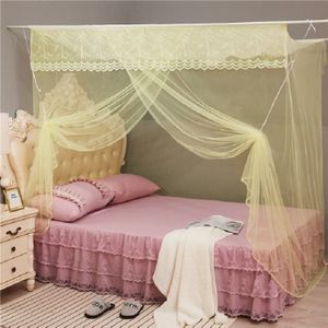 Single-door Mosquito Net Square Roof for Home Student Dormitory  Size:1.8x2.0x1.8 Meters(Yellow)