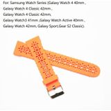 Voor Samsung Galaxy Watch 42mm Silicone Hollow-out afgedrukte riem