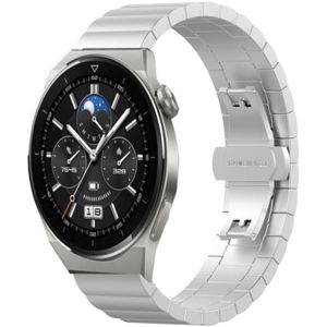 Voor Huawei Watch GT 3 Pro 43mm 20mm One Bead Butle Buckle Metal Steel Watch Band (Silver)