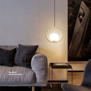 Restaurant Chandelier Single Head Creative Personality Simple Modern Copper Lamp with 5W White Light  Shape Style:Round A1