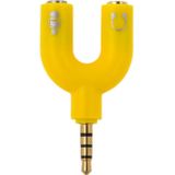 3.5mm Stereo Male to 3.5mm Headphone & Mic Female Splitter Adapter(Yellow)