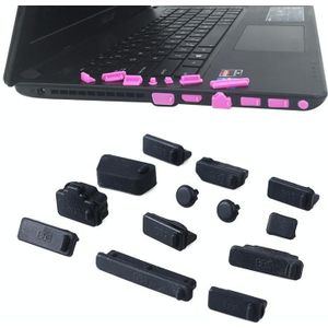 13 in 1 Universal Silicone Anti-Dust Plugs for Laptop (Black)