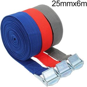 Car Tension Rope Luggage Strap Belt Auto Car Boat Fixed Strap with Alloy Buckle Random Color Delivery  Size: 25mm x 6m