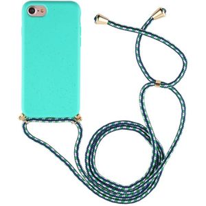 For iPhone 8 / 7 TPU Anti-Fall Mobile Phone Case With Lanyard(Blue)