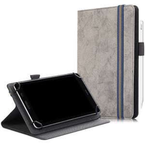 For 7-8 inch Marble Cloth Texture Horizontal Flip Universal Tablet PC Leather Case with Pen Slot & Holder(Grey)