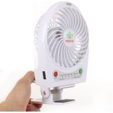 Hadata 4.3 inch Portable USB / Li-ion Battery Powered Rechargeable Fan with Third Wind Gear Adjustment & Clip(White)
