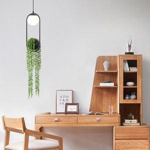 Creative Living Room Restaurant Cafe LED Lamp Plant Iron Art Pendant Light