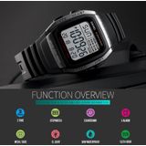 SKMEI 1278 Fashionable Outdoor 50m Waterproof Digital Watch Student Sports Wrist Watch Support 5 Group Alarm Clocks (Titanium)
