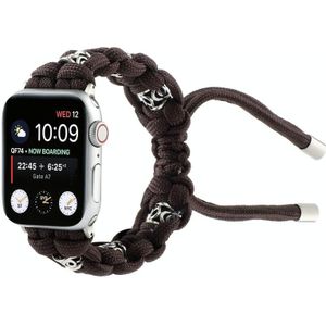 Voor Apple Watch Series 8 45 mm zijdezilveren kralen gevlochten horlogeband