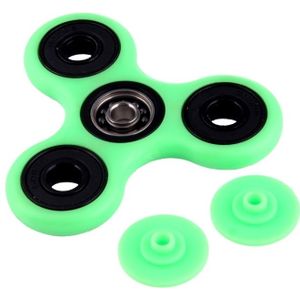 Fidget Spinner Toy Stress Reducer Anti-Anxiety Toy for Children and Adults 4 Minutes Rotation Time Fluorescent Light Hybrid Ceramic Bearing + POM Material(Green)