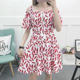 Women Strapless Short-sleeved Forest Dress (Color:1 Size:S)
