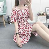 Women Strapless Short-sleeved Forest Dress (Color:1 Size:S)