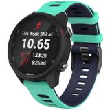 20mm For Garmin Vivoactive 3 / Venu Universal Two-color Silicone Replacement Strap Watchband(Green Blue)