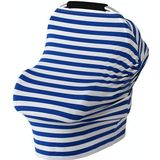 Multifunctional Cotton Nursing Towel Safety Seat Cushion Stroller Cover(Blue and White Stripes)