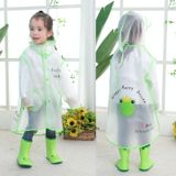 Carton Children Raincoat With Schoolbag Seat Poncho  Size: L(Frog )