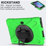 For Samsung Galaxy Tab Active Pro T540 / T545 Shockproof Colorful Silicone + PC Protective Case with Holder & Hand Grip Strap(Green)