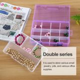 Double layer 8 Slots Plastic Jewelry Box Organizer Storage Container with Adjustable Dividers(Purple)