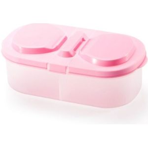 Lunch Box Food Container Plastic Portable Camping Picnic Folding Fruit Container Fridge Microwave Storage Box(Pink)