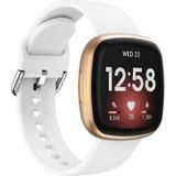 For Fitbit Versa 3 Silicone Replacement Strap Watchband(White)