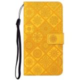 Ethnic Style Embossed Pattern Horizontal Flip Leather Case met Holder & Card Slots & Wallet & Lanyard Voor iPhone XS / X(Geel)