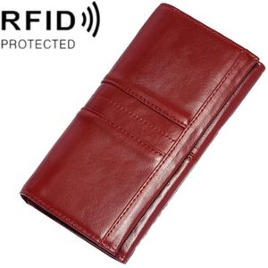 BP806 RFID Antidiefstalborstel Lady Wallet Multi-Card Clutch Bag (Rood)