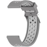 Double Colour Silicone Sport Wrist Strap for Xiaomi Huami Amazfit Bip Lite Version 22mm (Grey White)