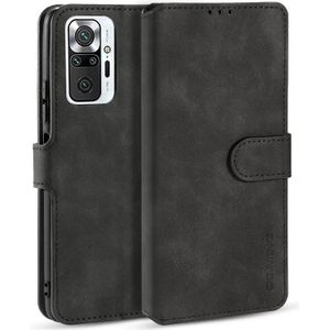 For Xiaomi Redmi Note 10 Pro DG.MING Retro Oil Side Horizontal Flip Leather Case with Holder & Card Slots & Wallet(Black)
