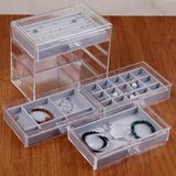 Four-Layer Acrylic Jewelry Storage Box Display Packaging Box( Grey)