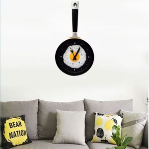 Fried Egg Pan Shape Creative Living Room Decorative Wall Clock (Yellow)
