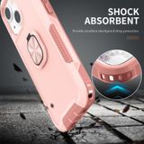 3 in 1 PC + TPU Phone Case with Ring Holder For iPhone 12 mini(Pink)