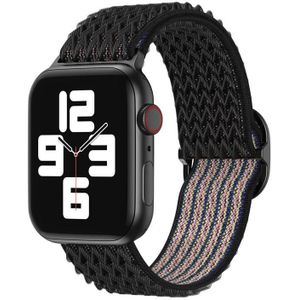 Wave Nylon Watch Band For Apple Watch Series 7 45mm / 6&SE&5&4 44mm / 3&2&1 42mm(Obsidian Black)