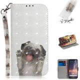 3D Colored Drawing Dog Pattern Horizontal Flip Leather Case for Nokia 3.2  with Holder & Card Slots & Wallet