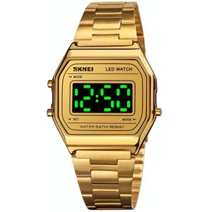 SKMEI 1646 LED Digital Display Luminous Electronic Watch(Gold)