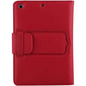 For iPad mini 4 / mini 3 / mini 2 / mini Detachable Bluetooth Keyboard and Leather Case with Holder(Red)