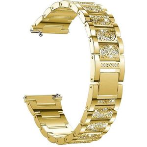 Voor Samsung Galaxy Watch Active2 Three-Beads Diamond Steel Replacement Strap Watchband (Gold)